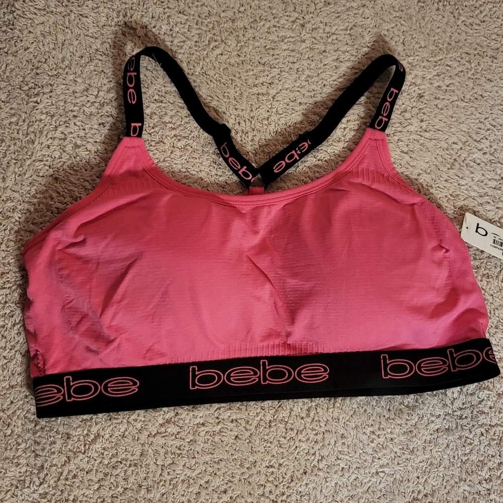 Hot pink racer-back sports bra